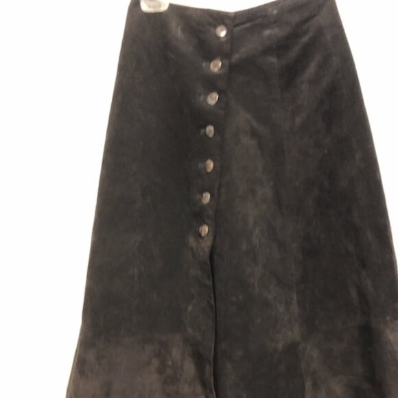 Florenza Vintage Black Suede Skirt - Picture 1 of 4